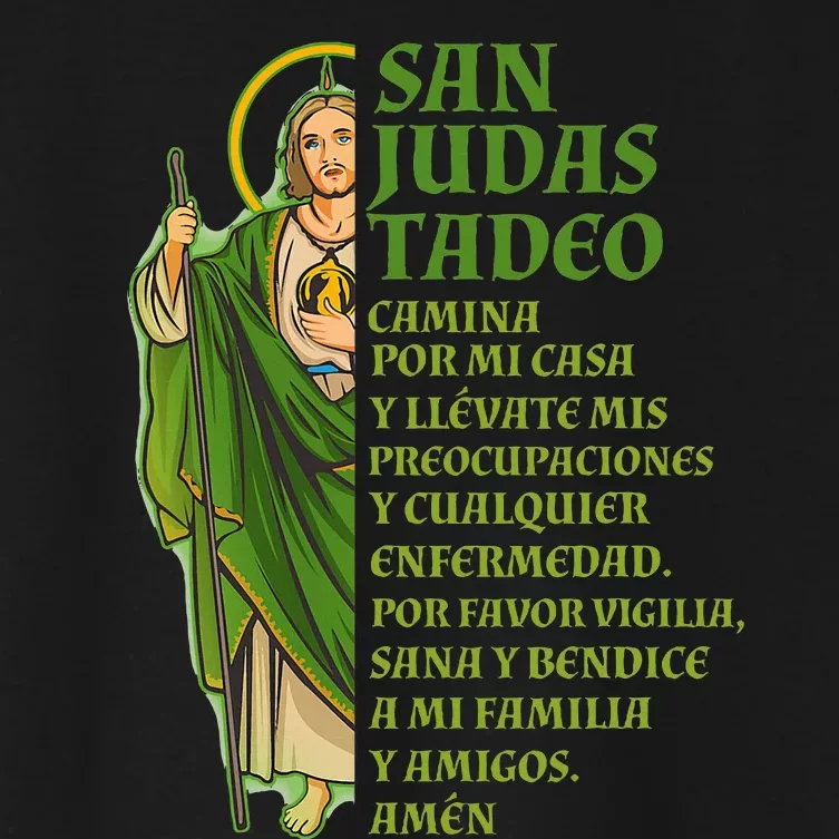 San Judas Tadeo Con OracióN Women's Crop Top Tee