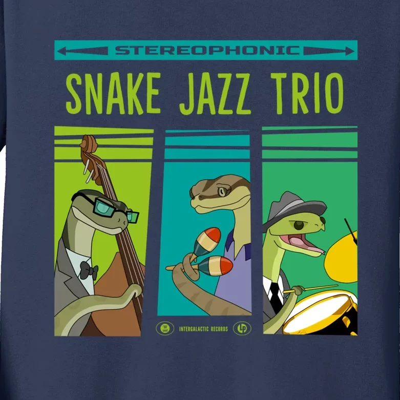 Snake Jazz Trio Vinyl Kids Long Sleeve Shirt