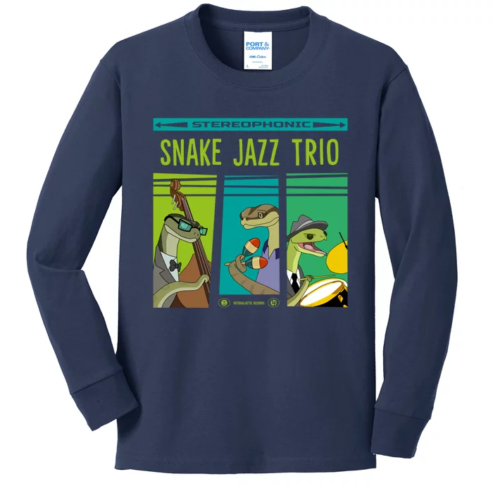 Snake Jazz Trio Vinyl Kids Long Sleeve Shirt