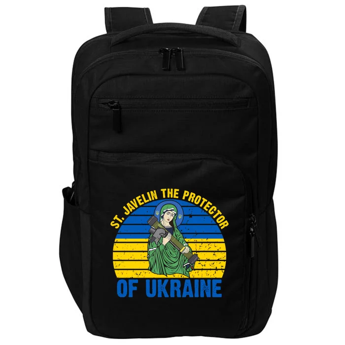 Saint Javelin The Protector Of Ukraine Ukrainian Flag Impact Tech Backpack