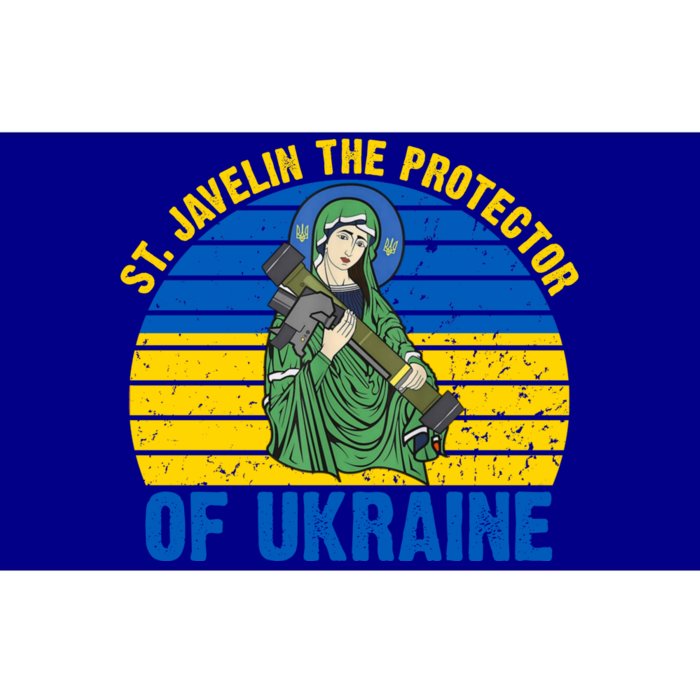 Saint Javelin The Protector Of Ukraine Ukrainian Flag Bumper Sticker