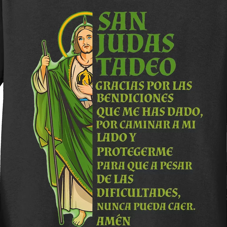 San Judas Tadeo gracias por protegerme christian Kids Long Sleeve Shirt