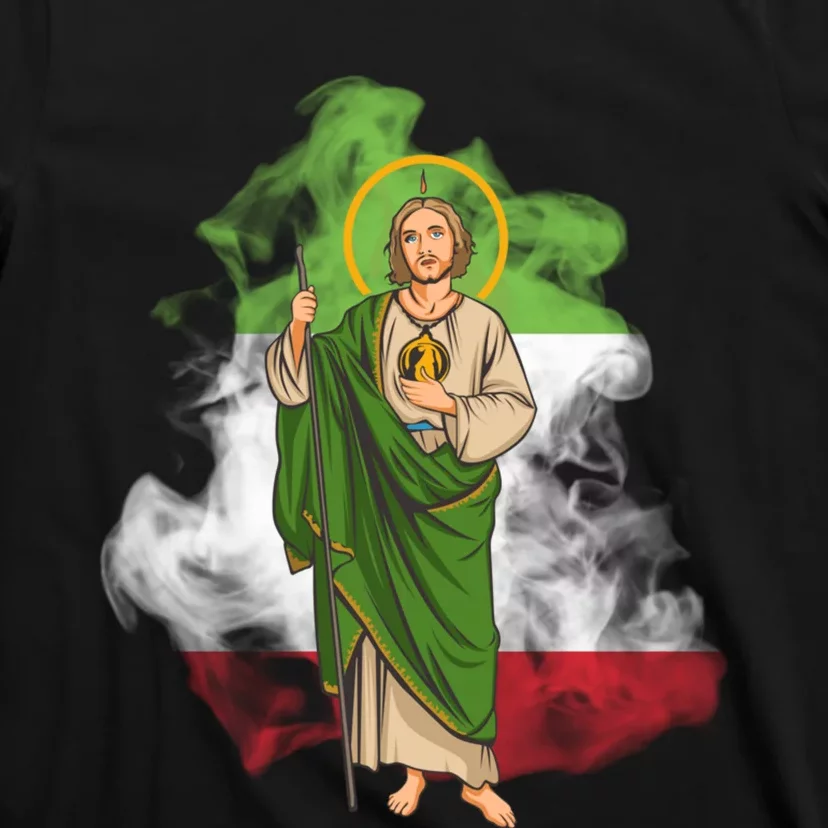 San Judas Tadeo con Bandera de México T-Shirt