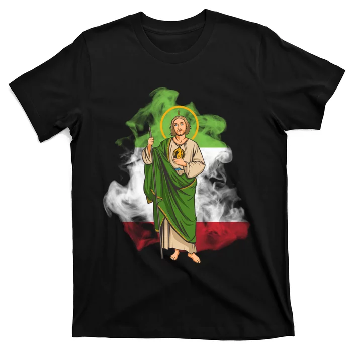 San Judas Tadeo con Bandera de México T-Shirt