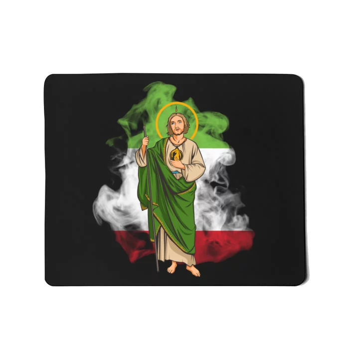 San Judas Tadeo con Bandera de México Mousepad