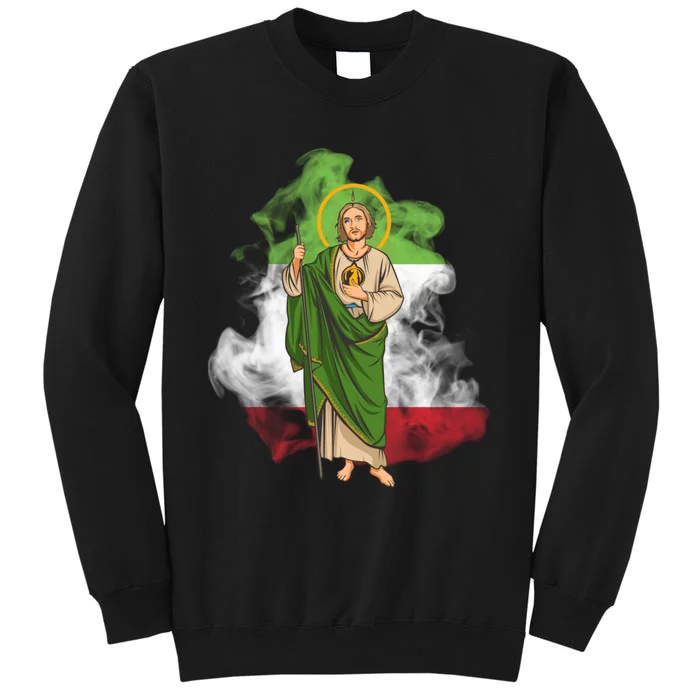 San Judas Tadeo con Bandera de México Tall Sweatshirt