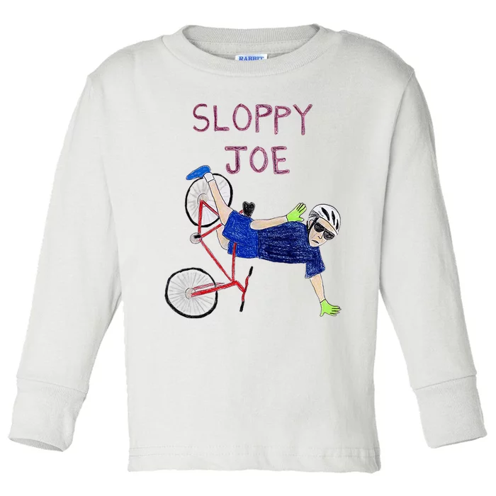 Sloppy Joe Tee Running The Country Is Like Riding A Bike Toddler Long Sleeve Shirt