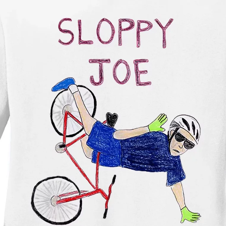 Sloppy Joe Tee Running The Country Is Like Riding A Bike Ladies Long Sleeve Shirt