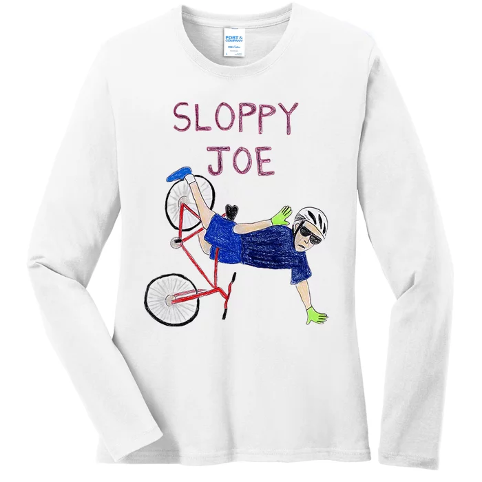 Sloppy Joe Tee Running The Country Is Like Riding A Bike Ladies Long Sleeve Shirt