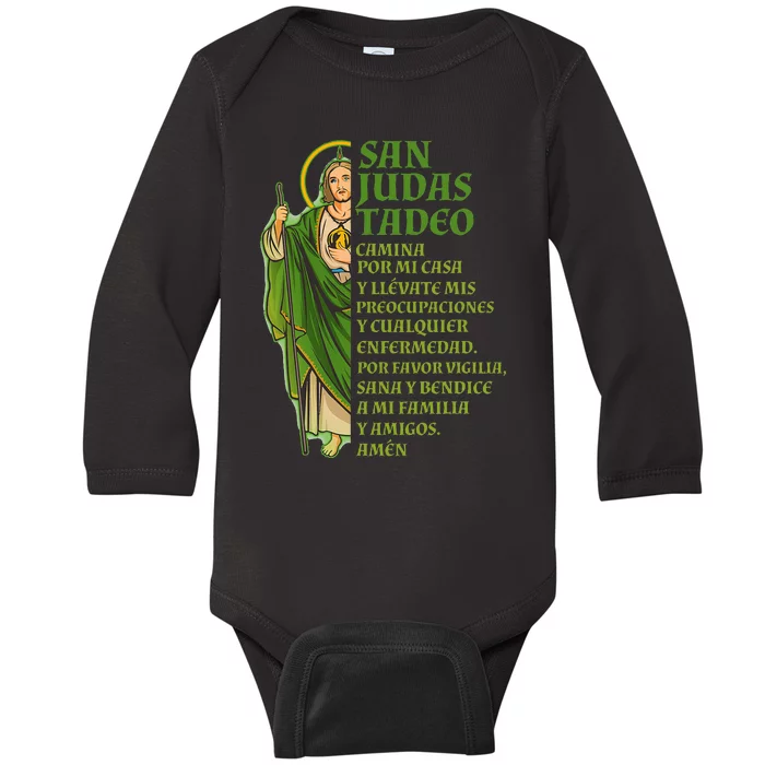 San Judas Tadeo Con OracióN Baby Long Sleeve Bodysuit