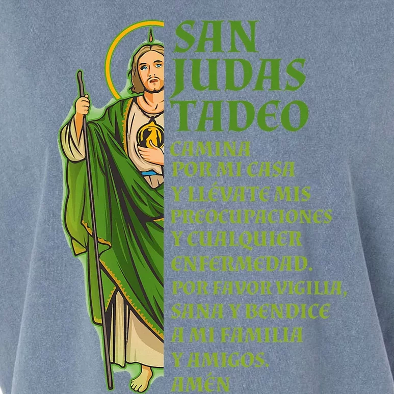 San Judas Tadeo Con OracióN Garment-Dyed Women's Muscle Tee