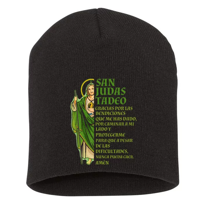 San Judas Tadeo gracias por protegerme Short Acrylic Beanie