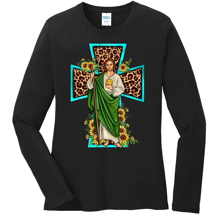 San Judas Tadeo Saint Jude Thaddeus Ladies Long Sleeve Shirt