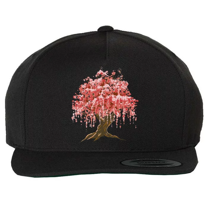 Sakura Japanese Tree Art Wool Snapback Cap