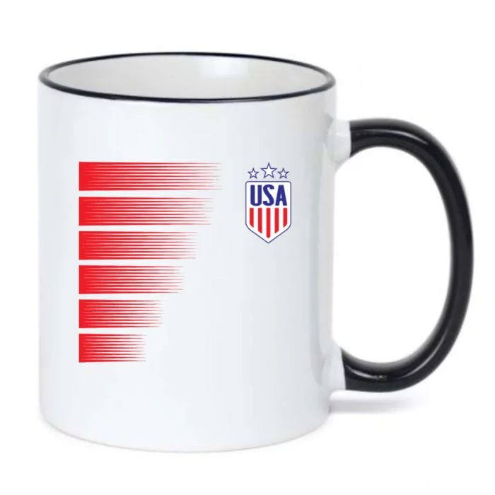 Soccer Jersey Usa Fan Flag Stars Black Color Changing Mug