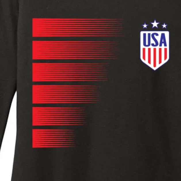 Soccer Jersey Usa Fan Flag Stars Womens CVC Long Sleeve Shirt