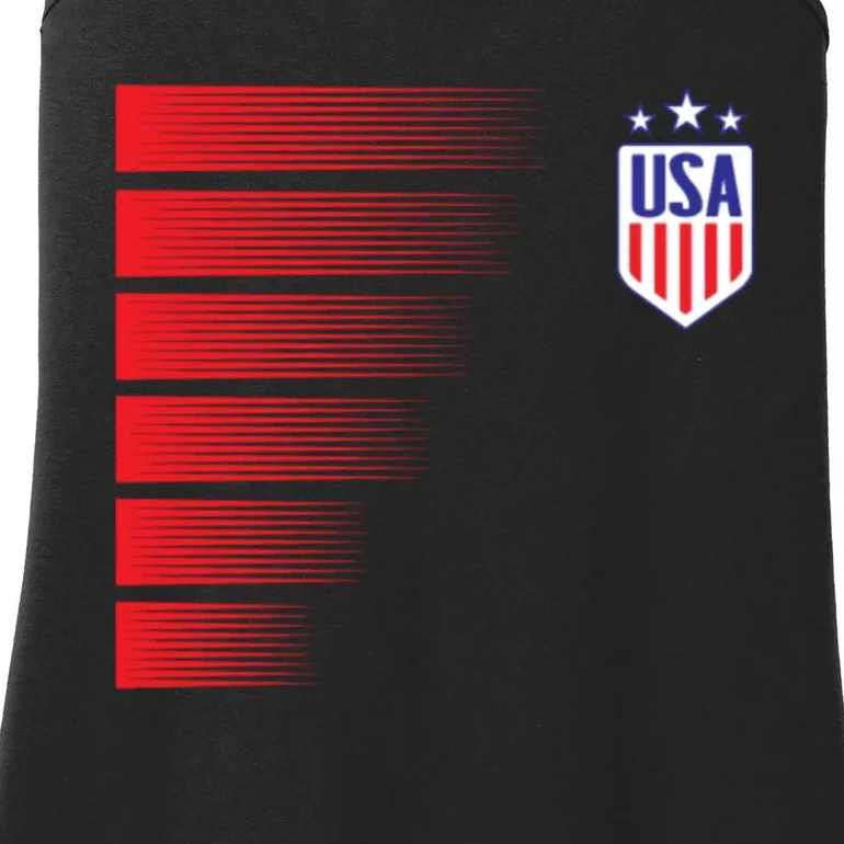 Soccer Jersey Usa Fan Flag Stars Ladies Essential Tank