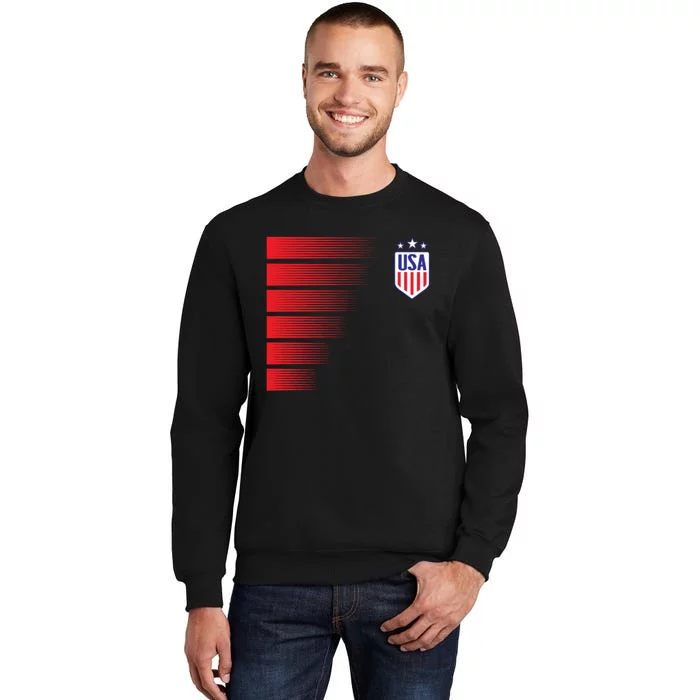 Soccer Jersey Usa Fan Flag Stars Tall Sweatshirt