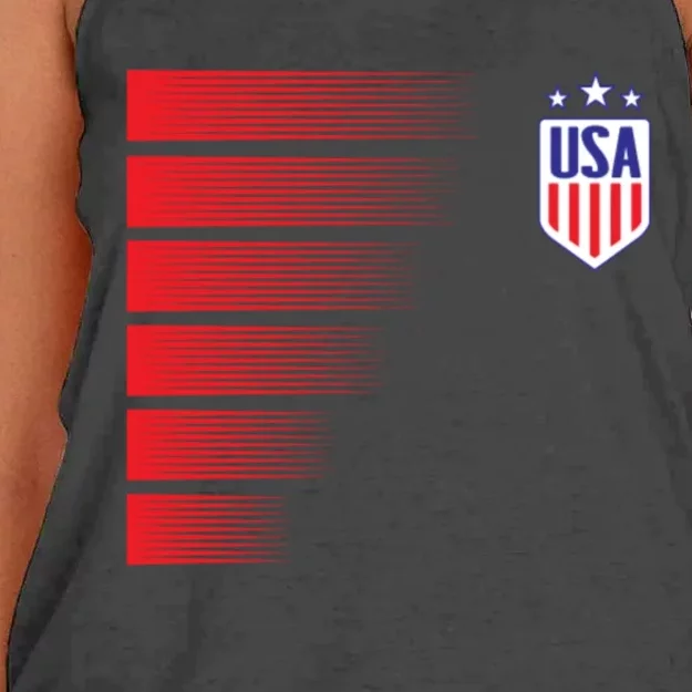 Soccer Jersey Usa Fan Flag Stars Women's Knotted Racerback Tank