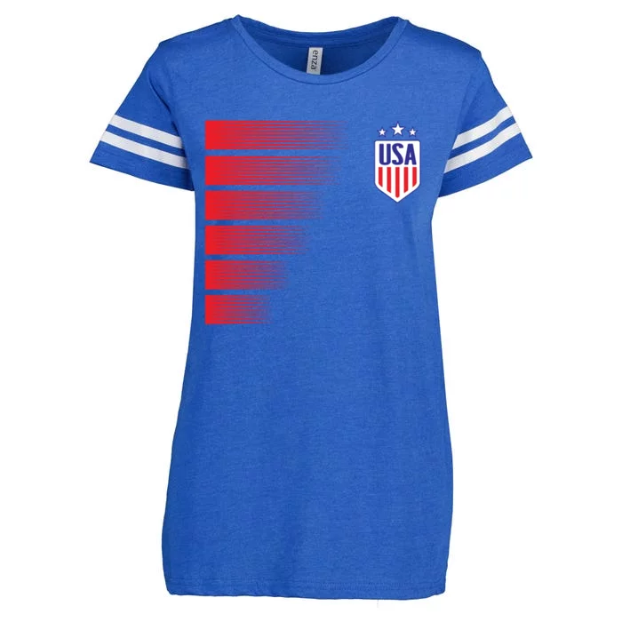 Soccer Jersey Usa Fan Flag Stars Enza Ladies Jersey Football T-Shirt