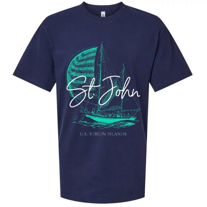 St. John U.S. Virgin Islands Sailboat Sueded Cloud Jersey T-Shirt