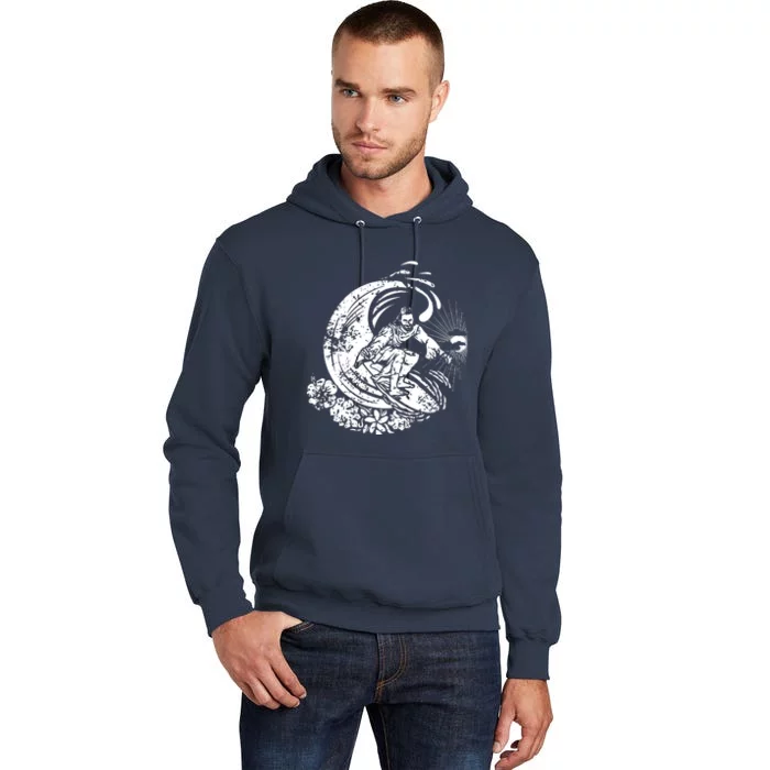 Surfing Jesus Vintage Distressed Cool Style Tall Hoodie