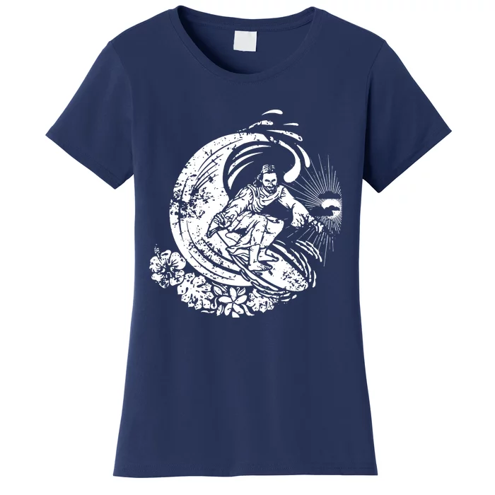 Surfing Jesus Vintage Distressed Cool Style Women's T-Shirt