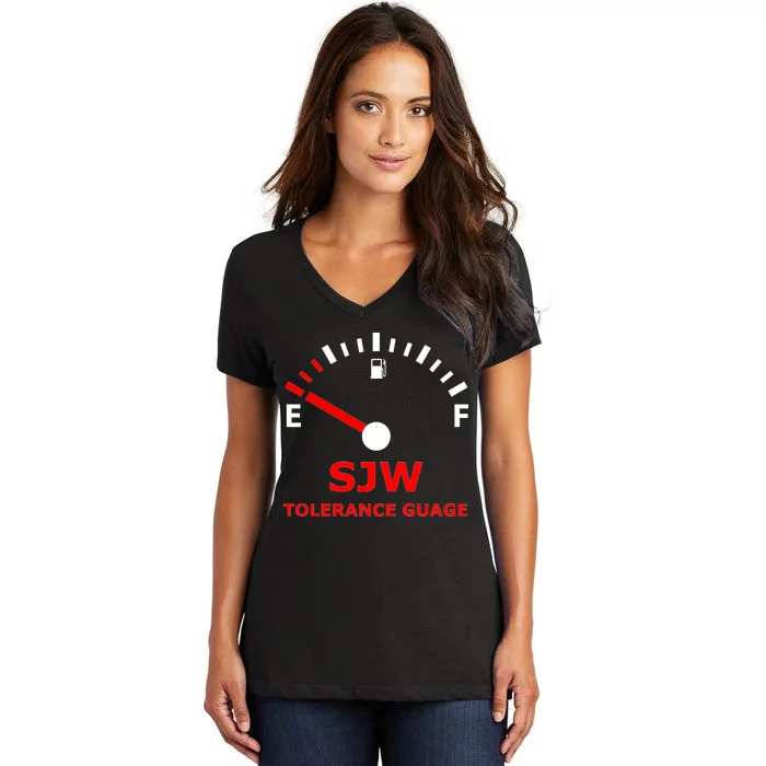 SJW Tolerance Guage Women's V-Neck T-Shirt