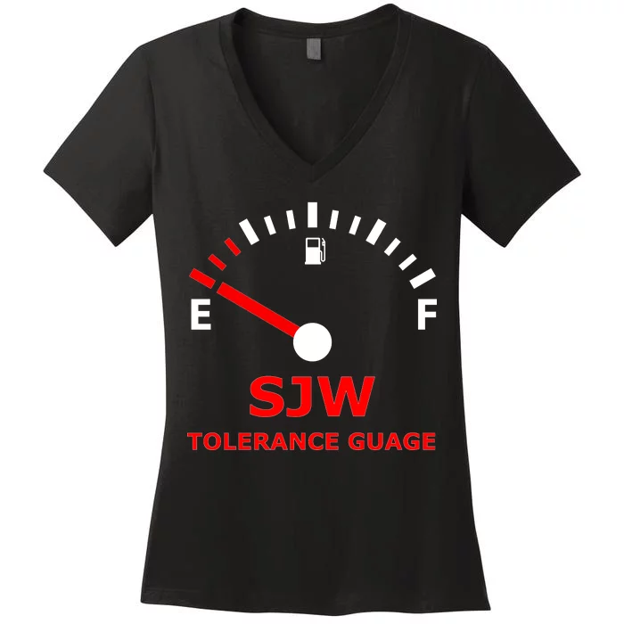 SJW Tolerance Guage Women's V-Neck T-Shirt