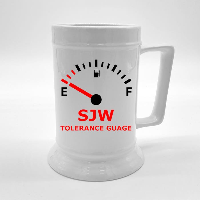 SJW Tolerance Guage Front & Back Beer Stein