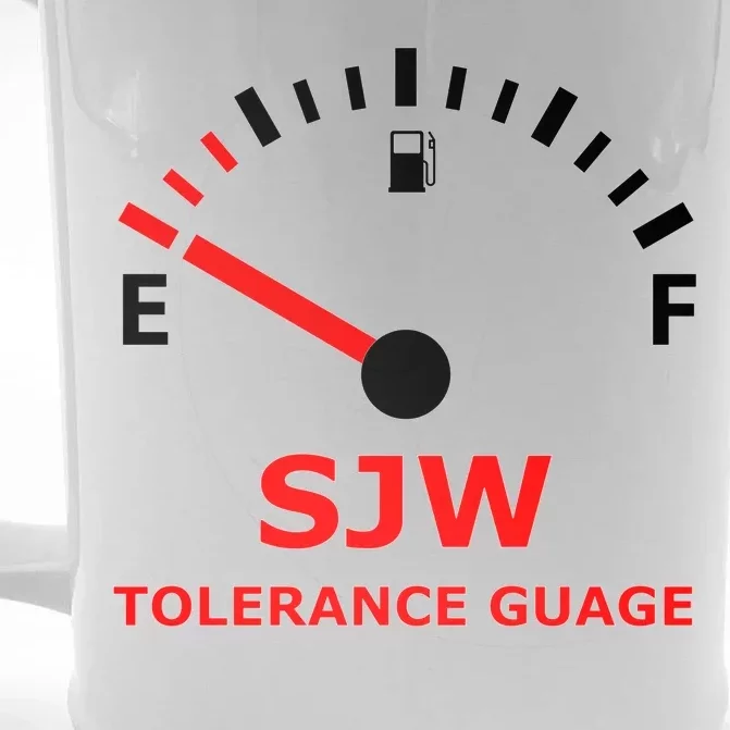 SJW Tolerance Guage Front & Back Beer Stein