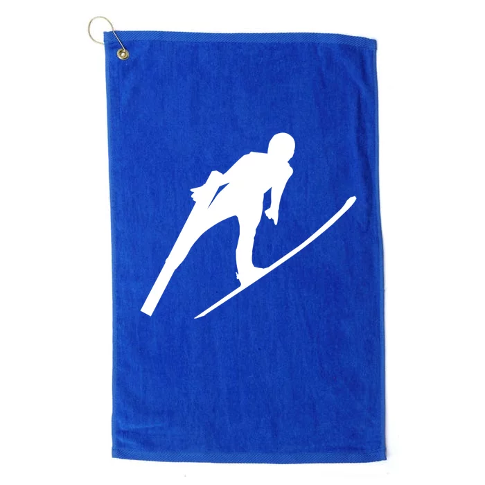 Ski Jumper Winter Sports Ski Jump Lover Ski Jumping Fan Gift Platinum Collection Golf Towel