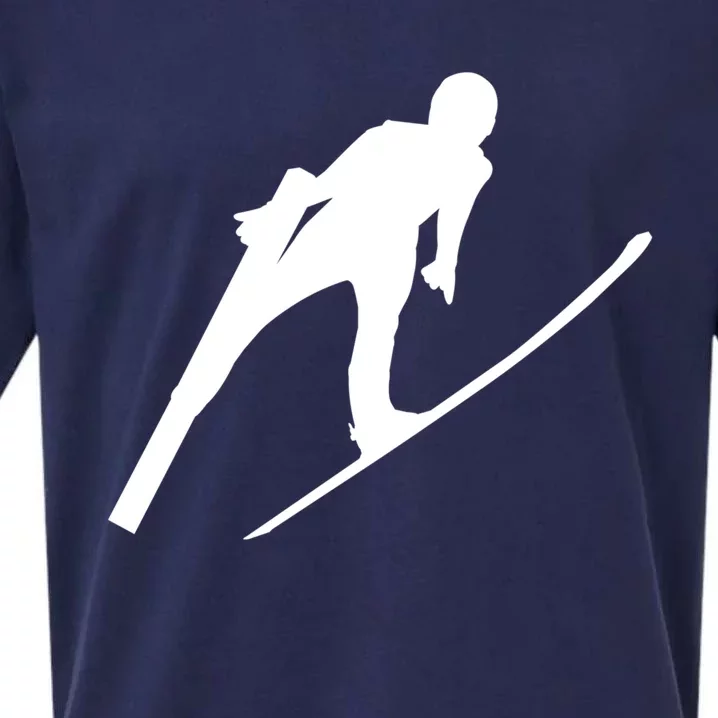 Ski Jumper Winter Sports Ski Jump Lover Ski Jumping Fan Gift Sueded Cloud Jersey T-Shirt