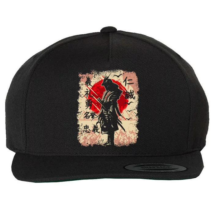 Samurai Japanese Warrior & Bushido Code Swordsman Wool Snapback Cap