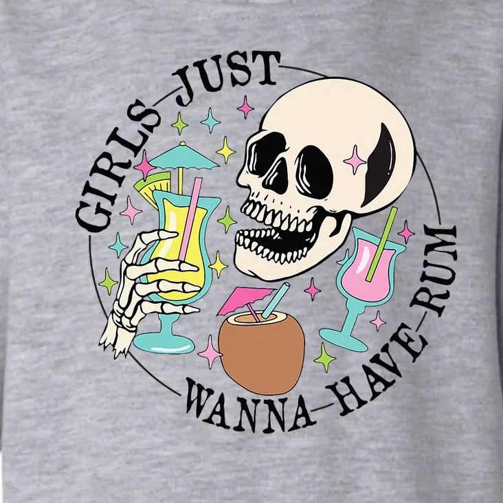 Skeleton Just Wanna Have Rum Summer Beach Party Toddler Hoodie