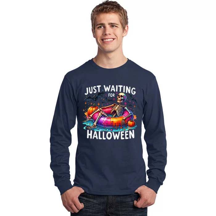 Skeleton Just Waiting For Halloween Tall Long Sleeve T-Shirt