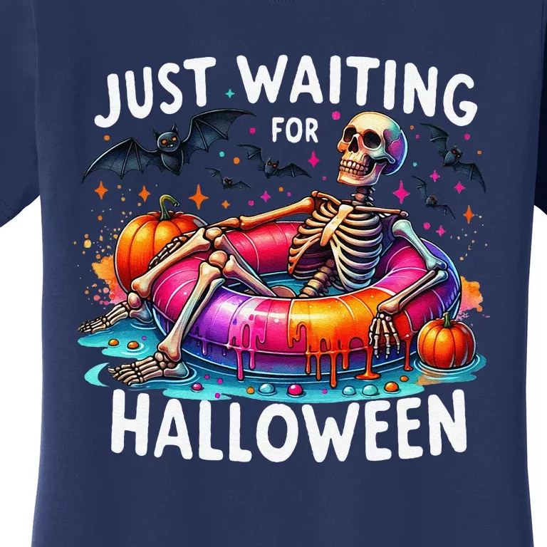 Skeleton Just Waiting For Halloween Women's T-Shirt