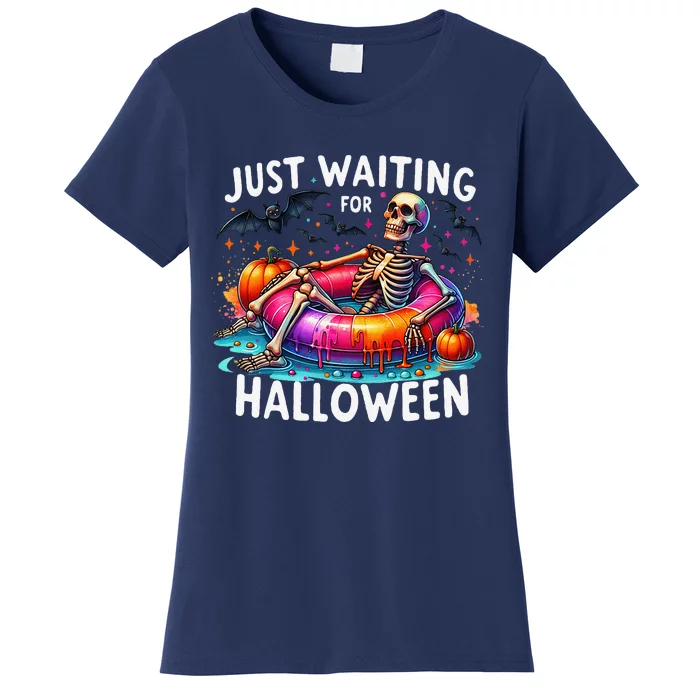 Skeleton Just Waiting For Halloween Women's T-Shirt