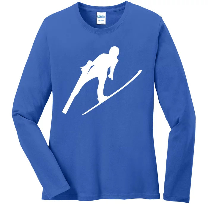 Ski Jumper Winter Sports Ski Jump Lover Ski Jumping Fan Gift Ladies Long Sleeve Shirt