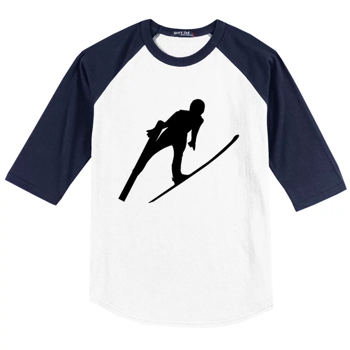 Ski Jumper Winter Sports Ski Jump Lover Ski Jumping Fan Gift Baseball Sleeve Shirt