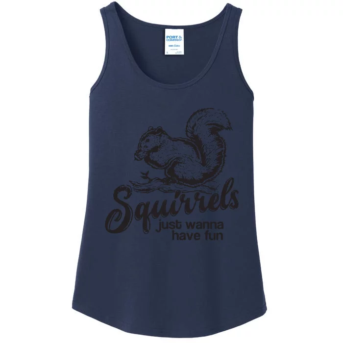 Squirrels Just Wanna Have Fun, Novelty Ladies Essential Tank