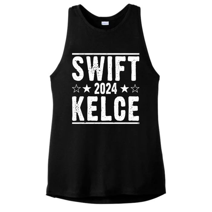 Swift Kelce 2024 Election Funny Ladies Tri-Blend Wicking Tank