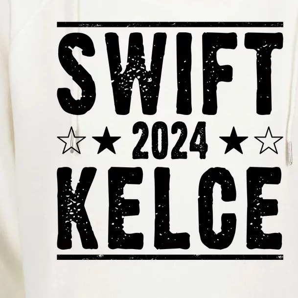 Swift Kelce 2024 Election Funny Womens Funnel Neck Pullover Hood