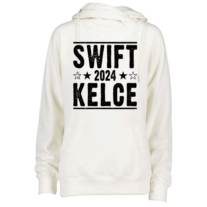 Swift Kelce 2024 Election Funny Womens Funnel Neck Pullover Hood