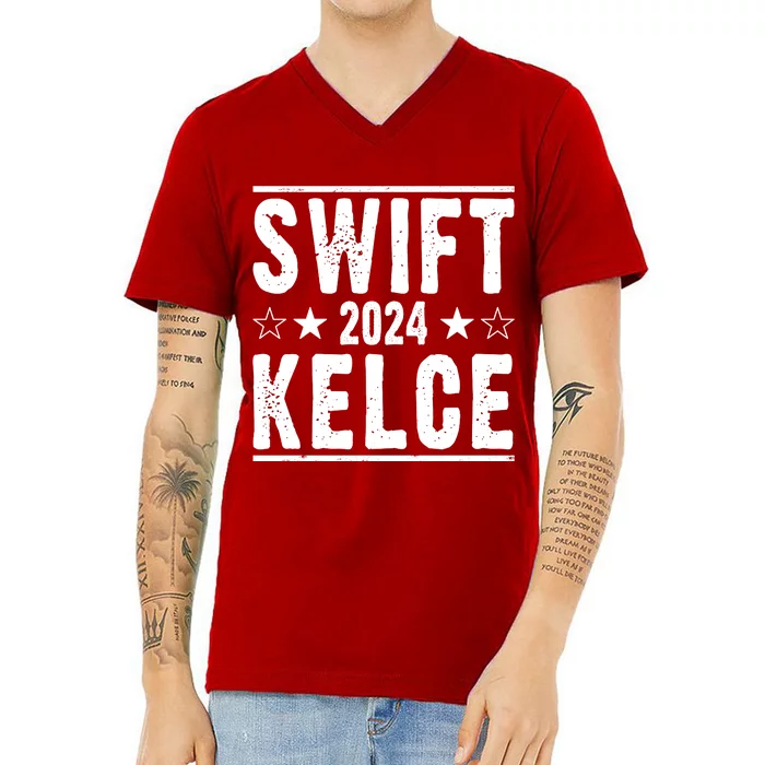 Swift Kelce 2024 Election Funny V-Neck T-Shirt