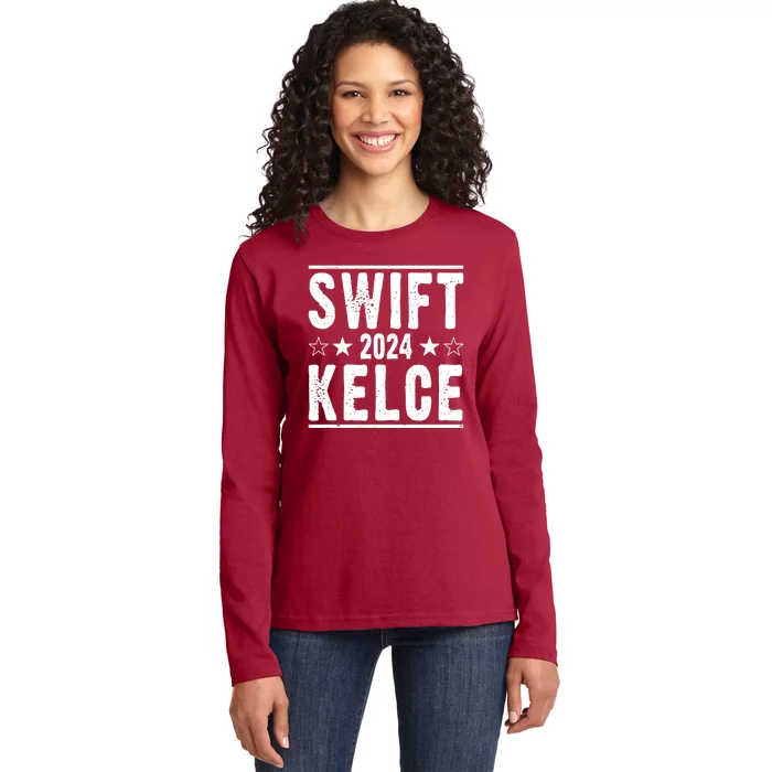 Swift Kelce 2024 Election Funny Ladies Long Sleeve Shirt