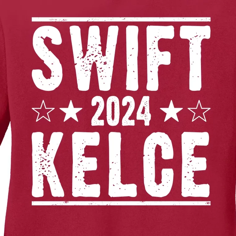 Swift Kelce 2024 Election Funny Ladies Long Sleeve Shirt