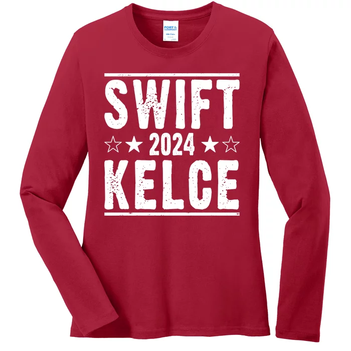 Swift Kelce 2024 Election Funny Ladies Long Sleeve Shirt