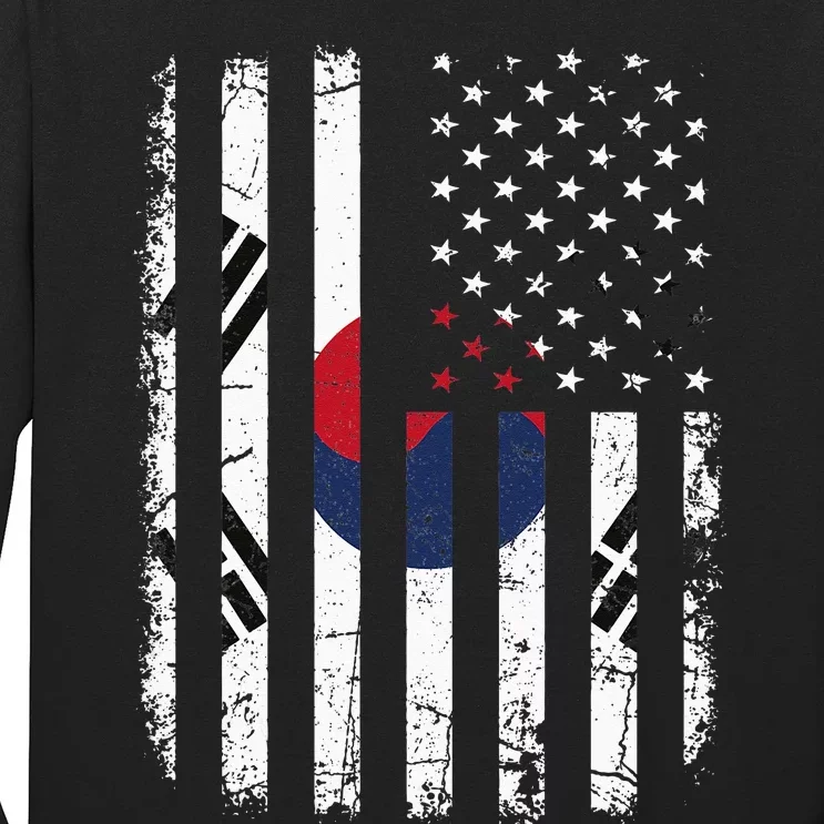 South Korean American Flag South Korea America Pride Long Sleeve Shirt