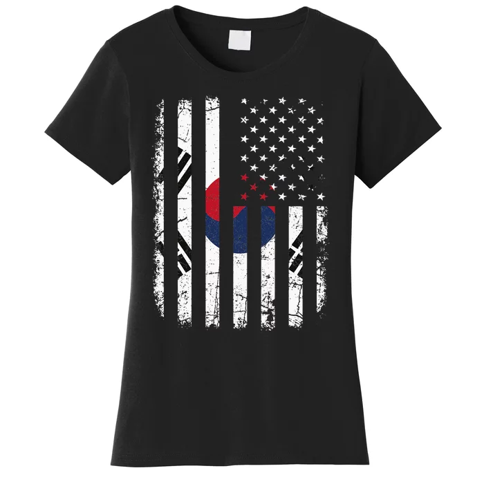 South Korean American Flag South Korea America Pride Women's T-Shirt